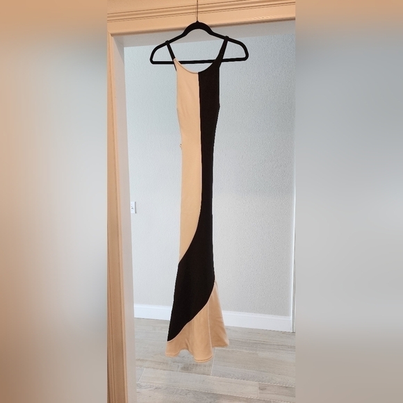 Betsy & Adam Black & White Bodycon Evening Gown, NEVER WORN! 3/4 - Picture 2 of 6